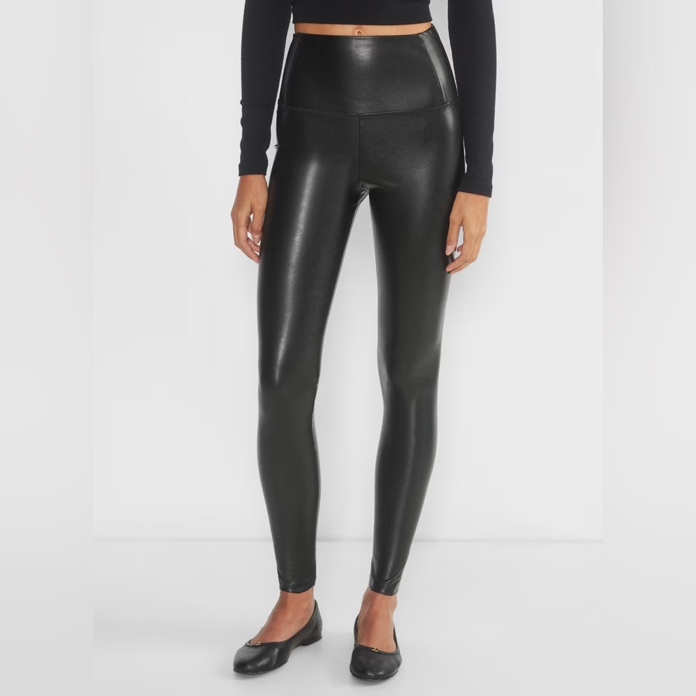 Wilfred Free Daria Pant High-Wasted Vegan Leather Leggings Black Size 2XL Short
